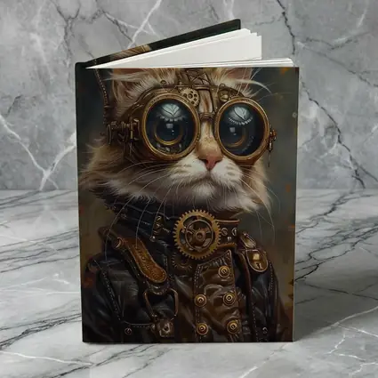 Steampunk Cat Portrait Autumn Fantasy Art