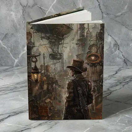 Steampunk Explorer Airships Industrial City Art