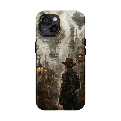 Steampunk Explorer Airships Industrial City Art