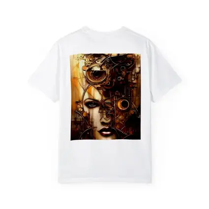 Steampunk Woman Face Gears Mechanical Art