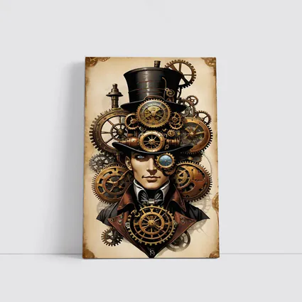 Steampunk Gentleman Portrait With Brass Gears