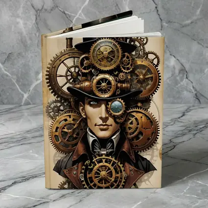 Steampunk Gentleman Portrait With Brass Gears