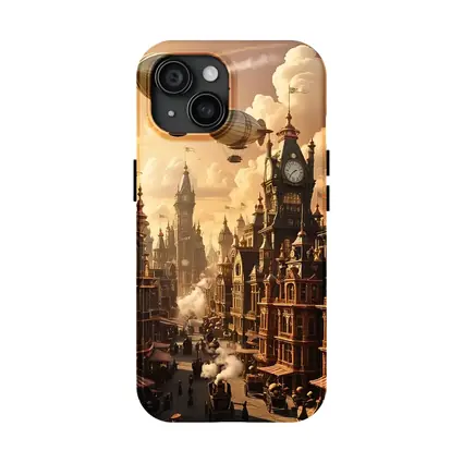 Steampunk City Airships Victorian Architecture Art