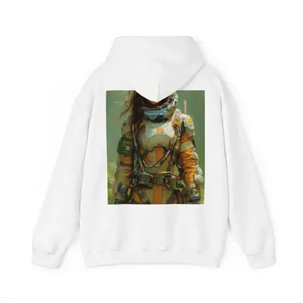 Female Astronaut Space Suit Green Background Art