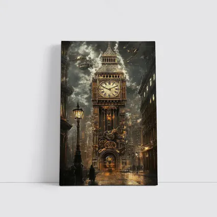 Steampunk Big Ben London Street Scene