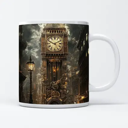 Steampunk Big Ben London Street Scene
