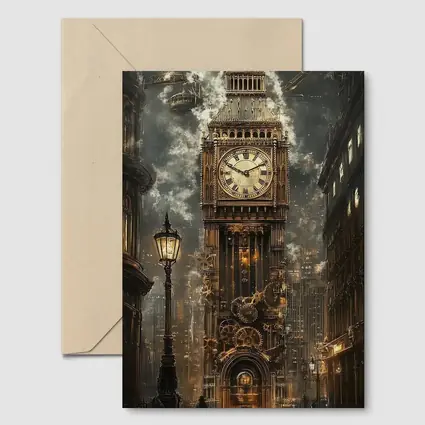 Steampunk Big Ben London Street Scene