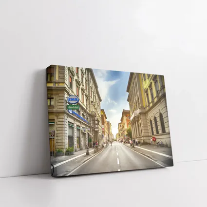 Italian City Street Sunny Day Urban