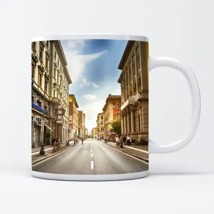 Italian City Street Sunny Day Urban