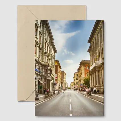Italian City Street Sunny Day Urban
