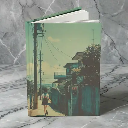 Anime Girl Walking Japanese Suburban Street