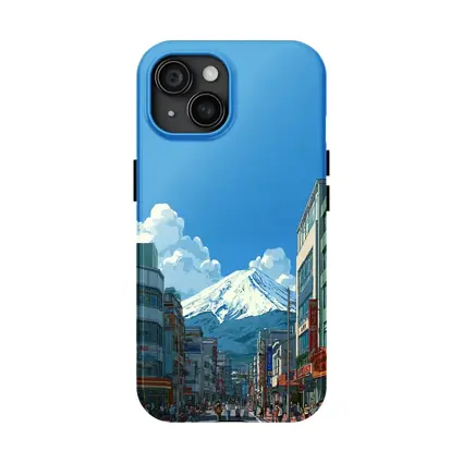 Mount Fuji Anime Style Japan City Street
