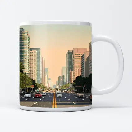 Wide City Boulevard Illustration Minimal Art