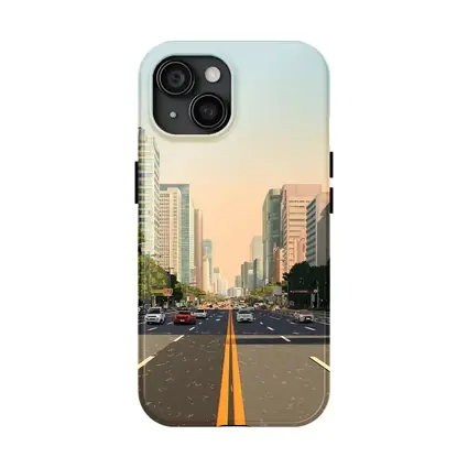 Wide City Boulevard Illustration Minimal Art