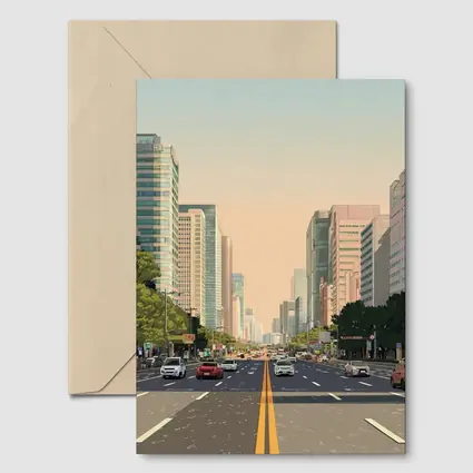 Wide City Boulevard Illustration Minimal Art