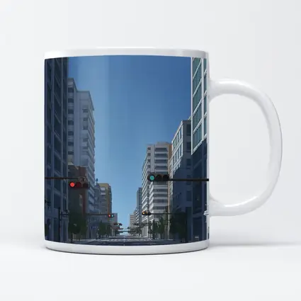 Empty City Street Low Poly Art Style