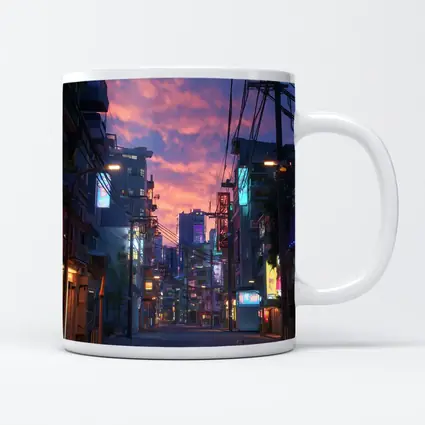 Anime City Street Neon Sunset Glow
