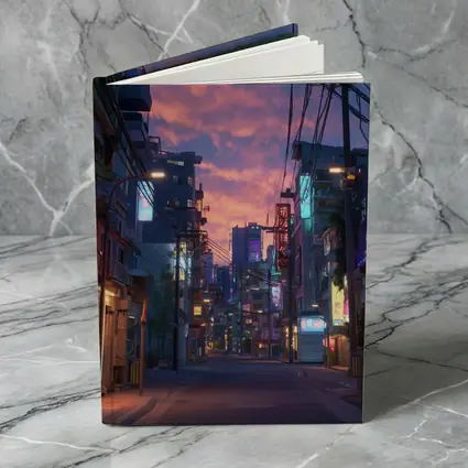 Anime City Street Neon Sunset Glow