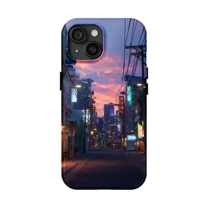 Anime City Street Neon Sunset Glow