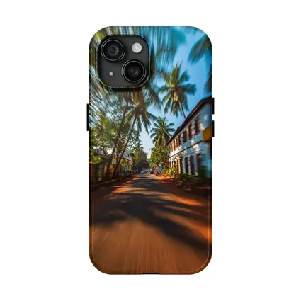 Tropical Street Road Palm Trees India