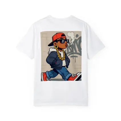 Hip Hop Cartoon Character Walking Graffiti Wall