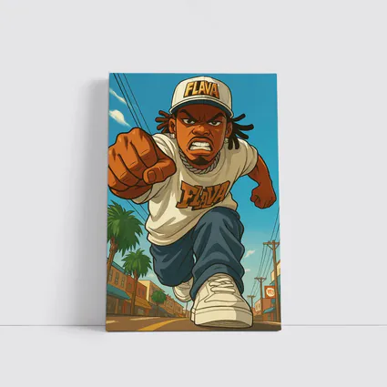 Anime Hip Hop Fighter Running City Street