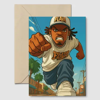Anime Hip Hop Fighter Running City Street