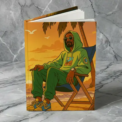 Relaxed Man Chilling Beach Sunset Cartoon