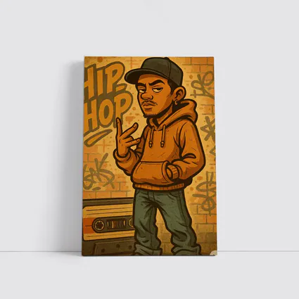Hip Hop Cartoon Character Graffiti Wall Art