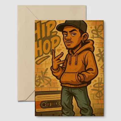 Hip Hop Cartoon Character Graffiti Wall Art