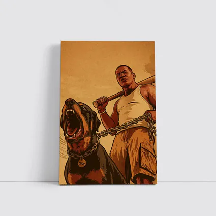 GTA Franklin Rottweiler Dog Urban Art