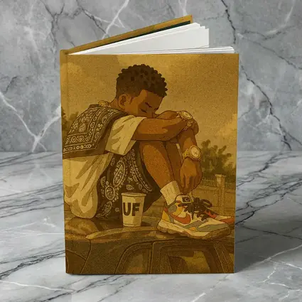 Young Man Sitting On Car Rooftop Illustration