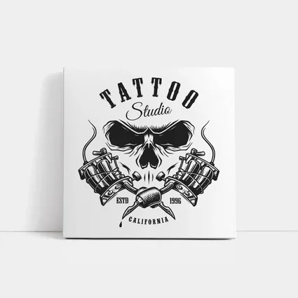 Tattoo Studio Skull Crossed Machines California