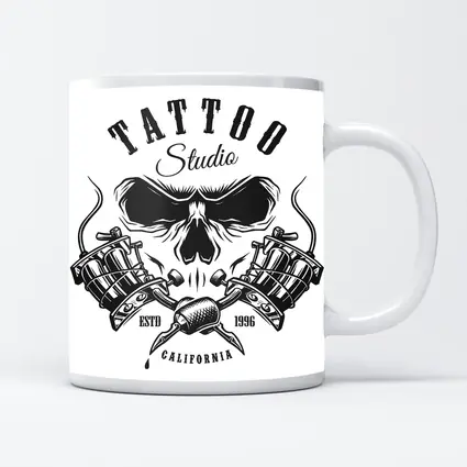 Tattoo Studio Skull Crossed Machines California