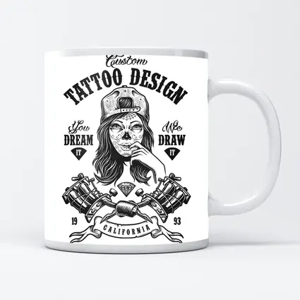 Custom Tattoo Design Sugar Skull Girl California