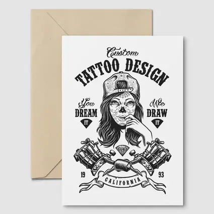 Custom Tattoo Design Sugar Skull Girl California