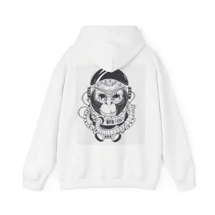 Chimp Astronaut Space Suit Black White