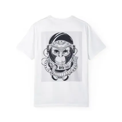 Chimp Astronaut Space Suit Black White