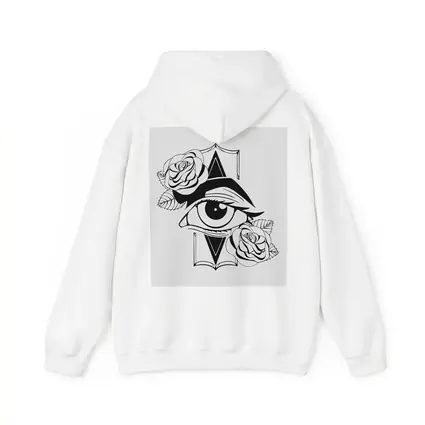 All Seeing Eye Roses Black White Tattoo