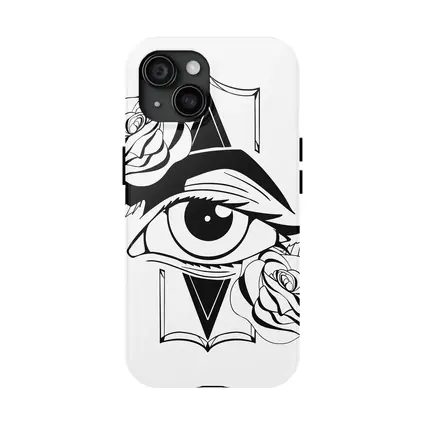 All Seeing Eye Roses Black White Tattoo
