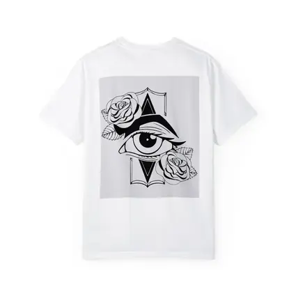 All Seeing Eye Roses Black White Tattoo