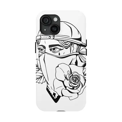 Masked Figure Snapback Rose Tattoo Art