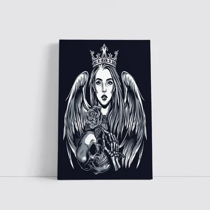 Angel Queen Skull Rose Dark Gothic Art