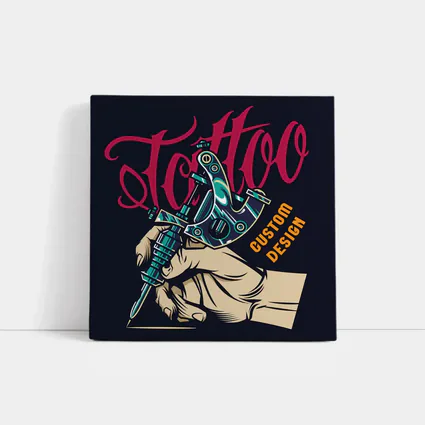 Tattoo Machine Hand Custom Design Dark Background