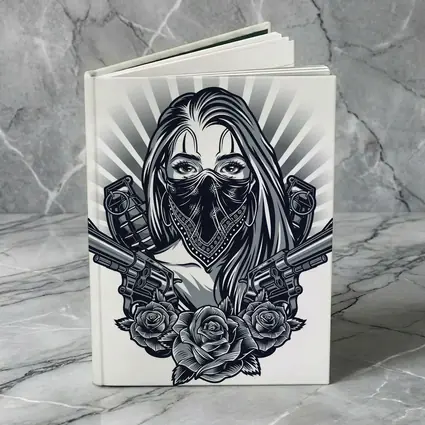 Gangster Girl Bandana Crossed Guns Roses