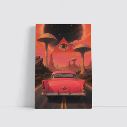 Retro Classic Car Surreal Desert Eye