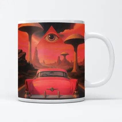Retro Classic Car Surreal Desert Eye