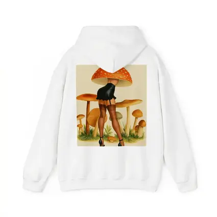 Mushroom Head Pin Up Woman Retro Art