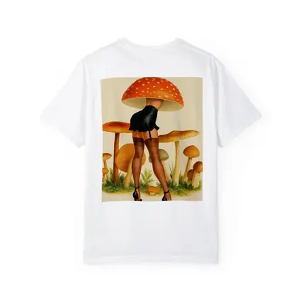 Mushroom Head Pin Up Woman Retro Art