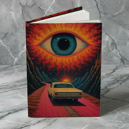 Psychedelic Eye Classic Car Desert Road